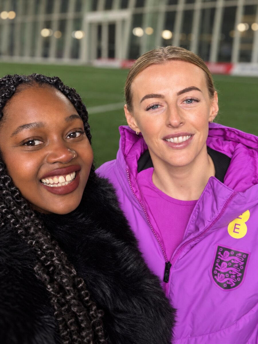 Filming the female health films with the Lionesses at St George's Park